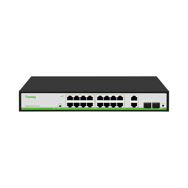 Tiandy Tiandy POE Switch 16* 10/100/1000M PoE Ports+2*Gigabit Uplink+2* Gigabit SFP Ports