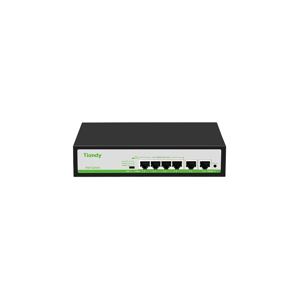 PoE свич со 4 порти за камери — Tiandy TC-P3S06 1/E/HP