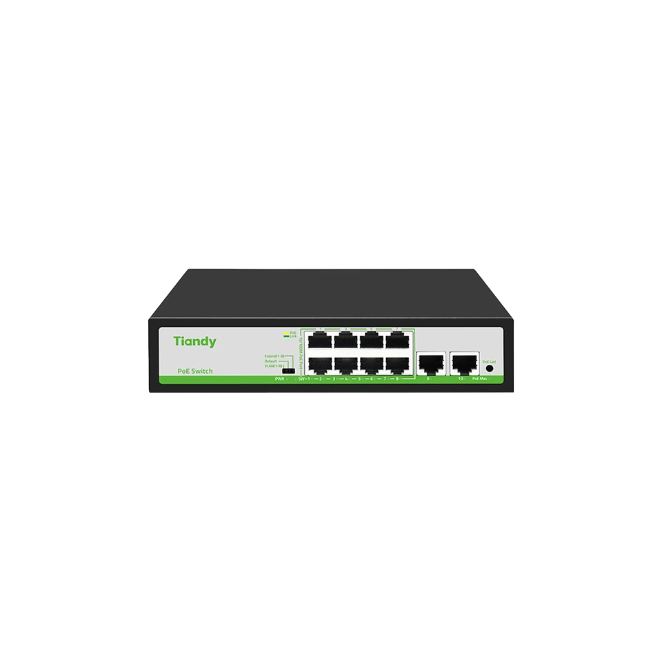 PoE свич со 8 порти за камери — оригинална Tiandy TC-P3S010 1/E/HP