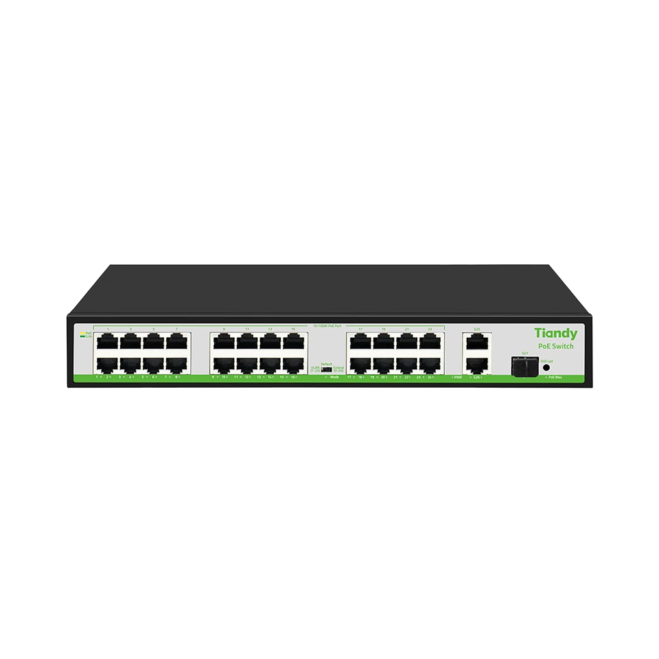 PoE свич со 24 порти за камери — оригинална Tiandy TC-P3S027 2/M/HP