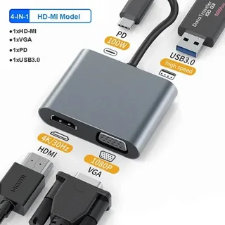 Друго TYPE C HUB, 4IN1 USB-C HUB, GT-HUBC-4IN1H+V