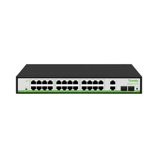Tiandy Tiandy POE Switch 24* 10/100/1000M PoE Ports+2*Gigabit Uplink+2* Gigabit SFP Ports
